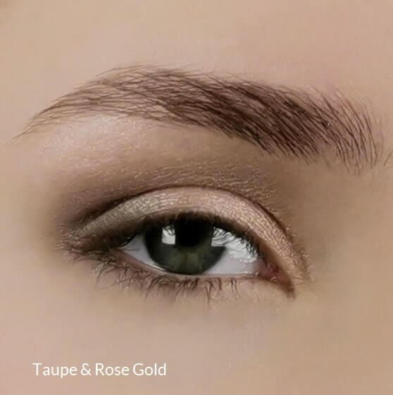 Augen-Make-up mit Taupe und Rose Gold