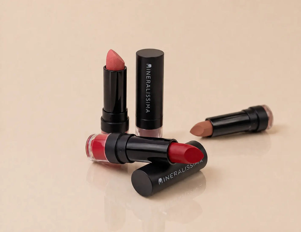 Mineralissima Lippenstifte in Nude- und Rottönen