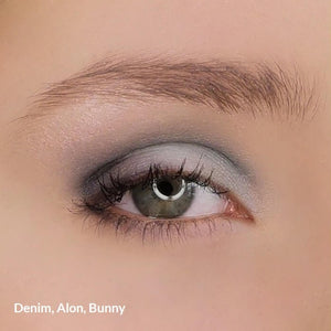Augen-Make-up mit Denim, Alon und Bunny in kühlen Tönen