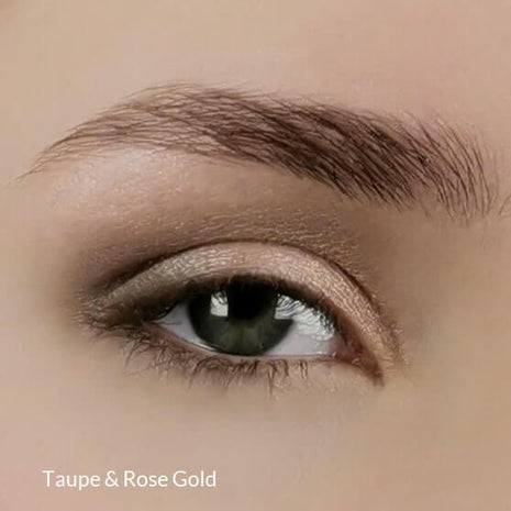 Augen-Make-up mit Taupe und Rose Gold